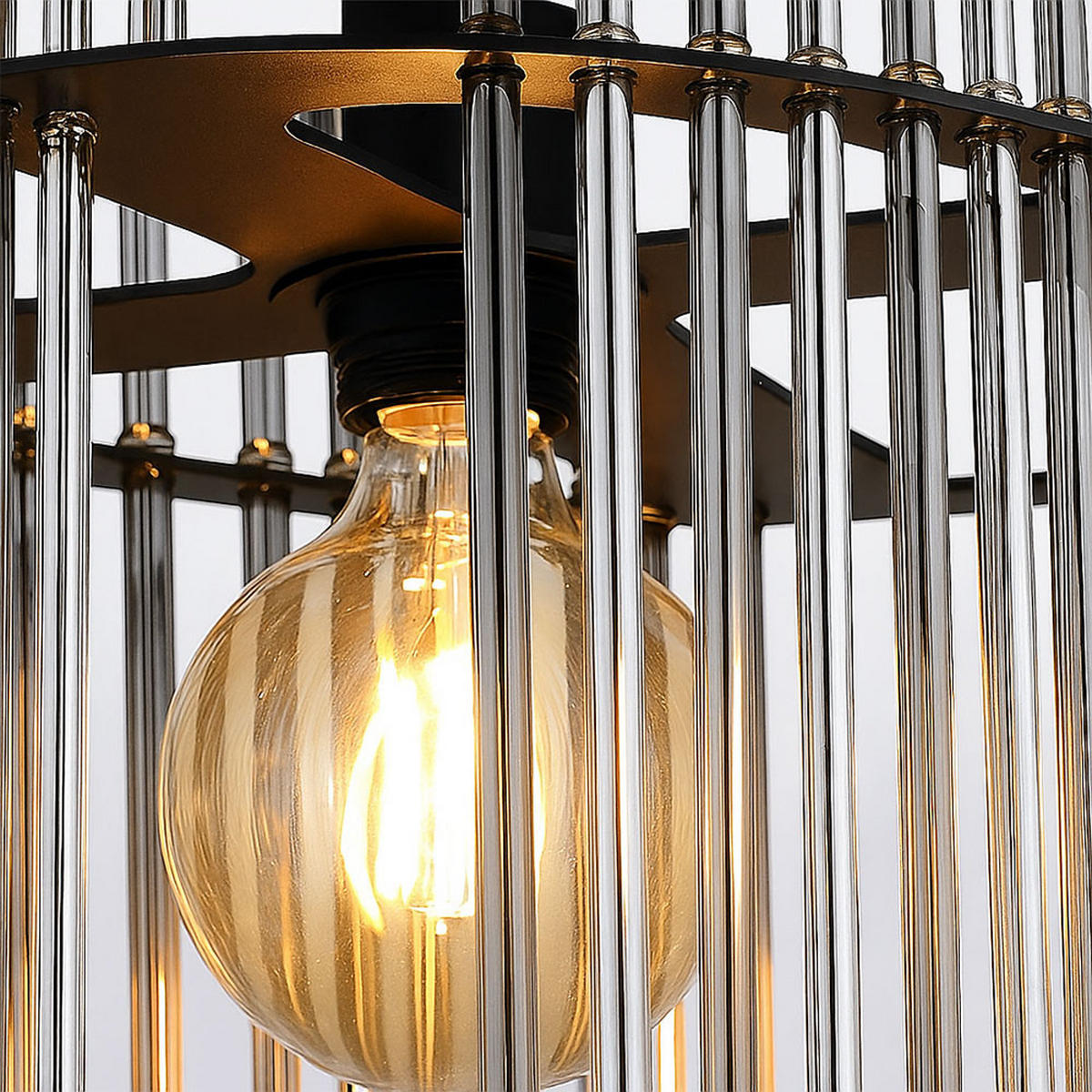 LED DECKENLEUCHTE GORLEY Rauchglas Grau - Grau, Glas (40/22/34cm) - Globo Lighting