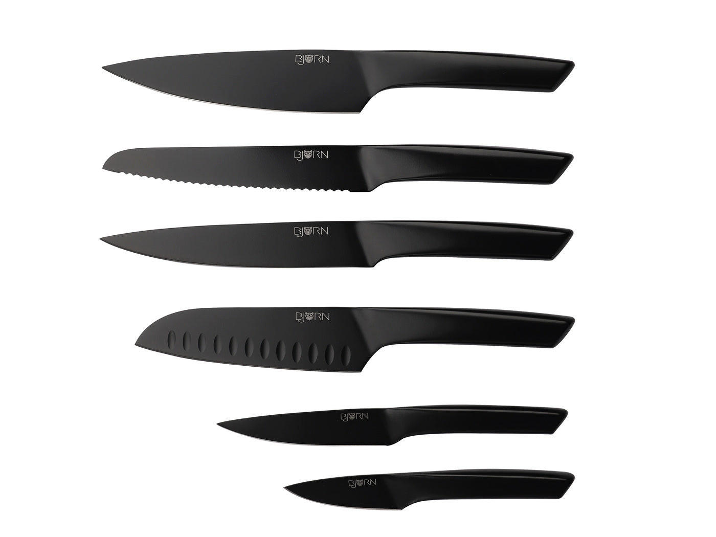 KÜCHENMESSER Jensen - 6er-Set - Schwarz, Metall (1cm) - Björn