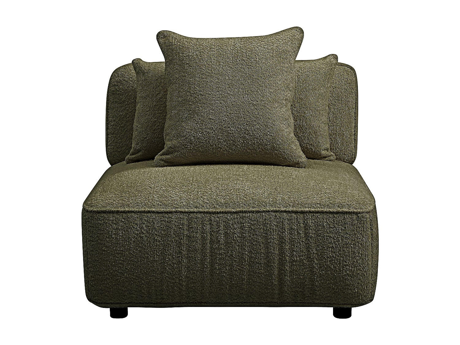 SESSEL mit gerader Rückenlehne - 1 Person - stoff - khaki Lelaco - Schlammfarben, Textil (91/74/105cm) - Vente-Unique