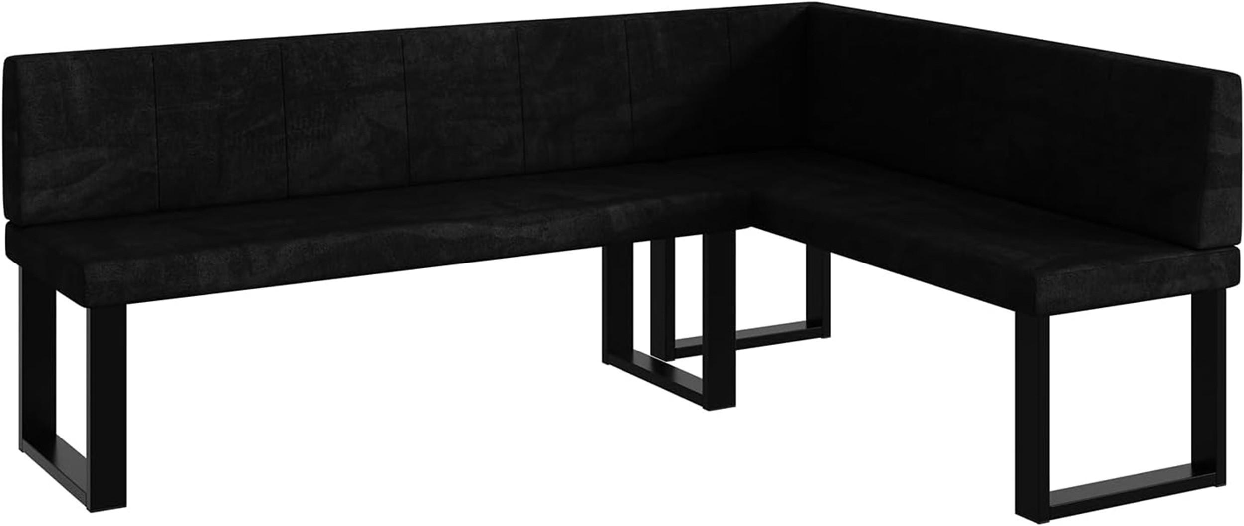 Meblini Eckbank Schwarz 196x142 cm