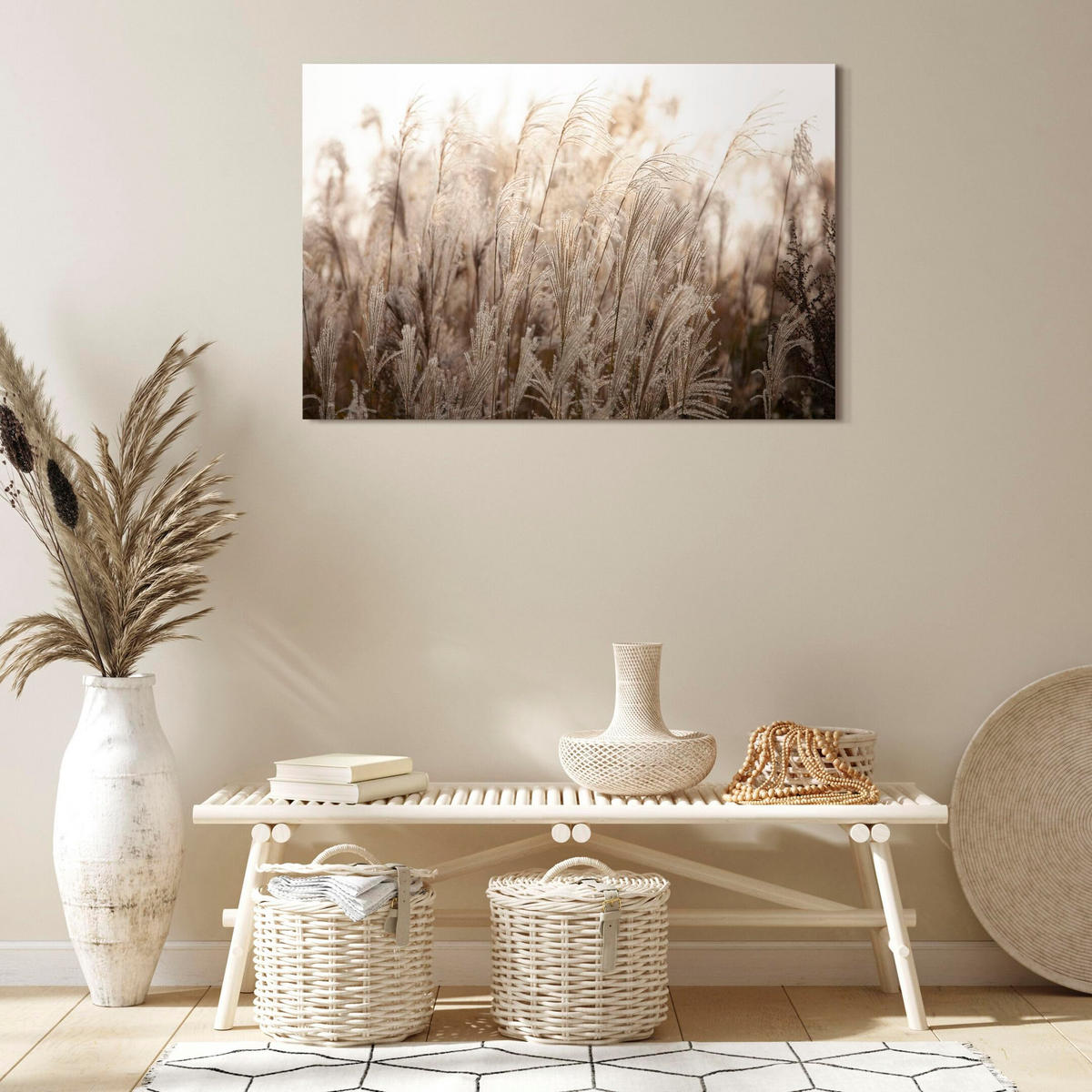 LEINWANDBILD Pampasgras 120x40 cm - Multicolor, Holz (120/40cm) - LUMASOUL