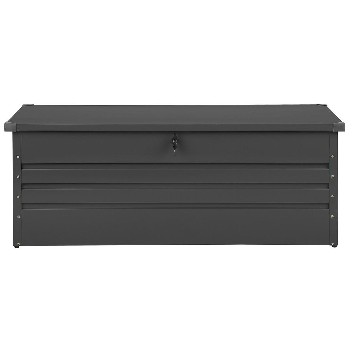 AUFLAGENBOX Stahl graphitgrau 165/70 cm Cebrosa - Graphitfarben, Metall (165/63/70cm) - Beliani