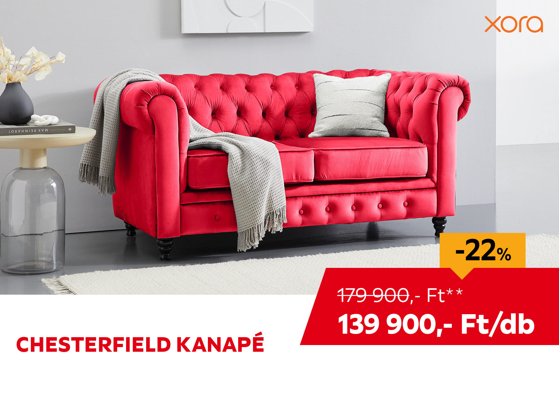 CHESTERFIELD KANAPÉ Kiemelt termék 179900 Ft.- helyett 139900 Ft.-
