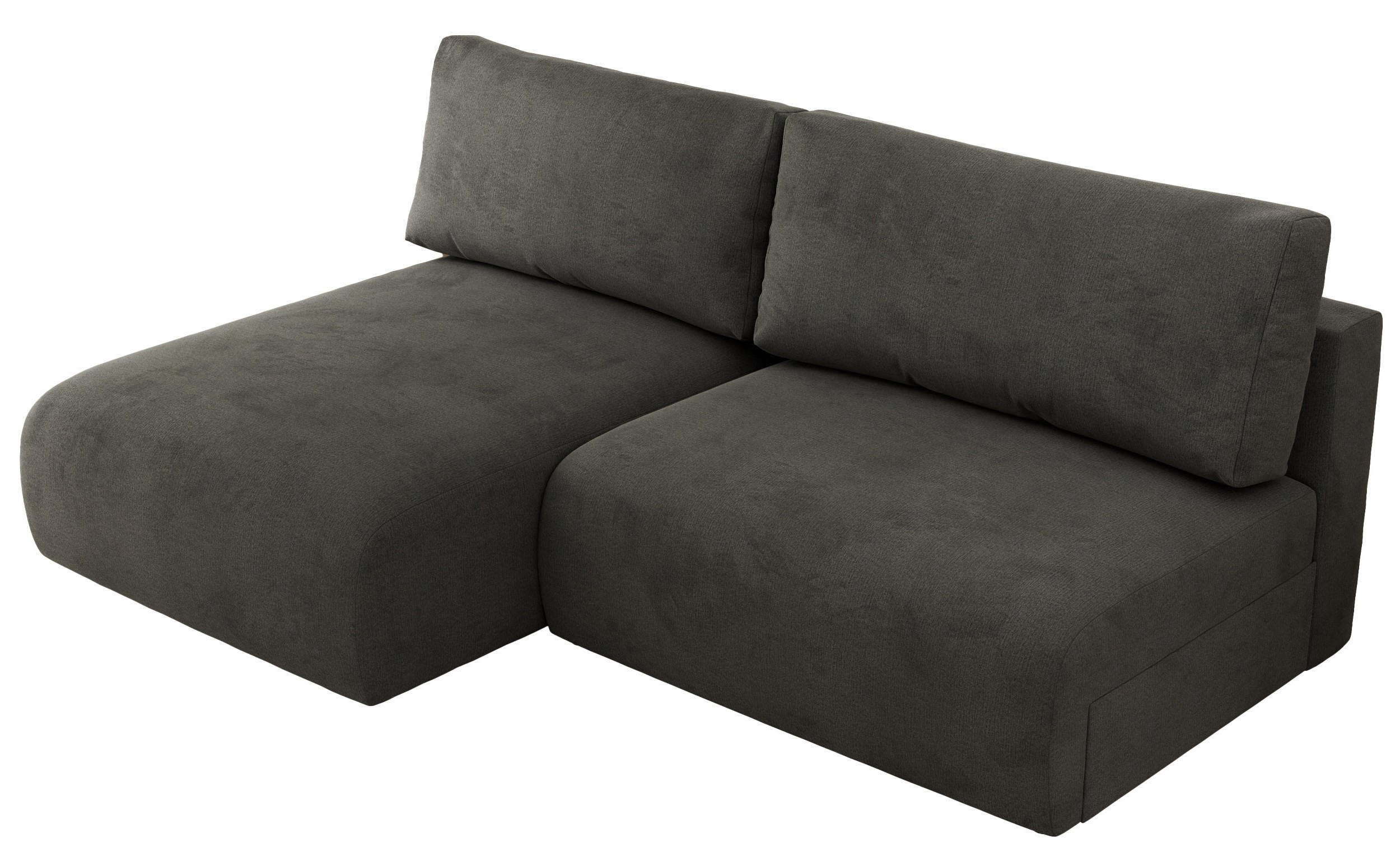 ECKSCHLAFSOFA VIVO L Dunkelgrau Velvet - links - Dunkelgrau/Schwarz, Kunststoff/Textil (223/150cm) - MKS