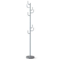 GARDEROBENSTÄNDER mit 8 Haken silber - Silberfarben, Metall (27/119/27cm) - COSTWAY