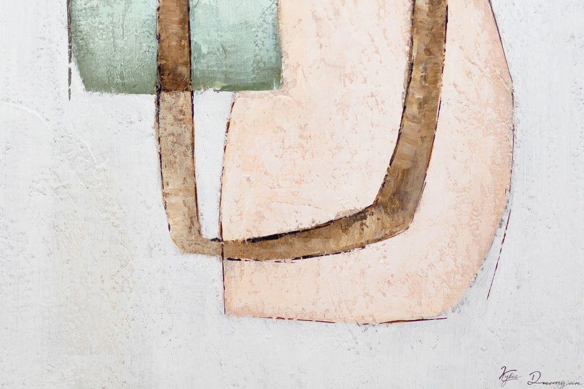 ACRYLBILD HANDGEMALT 60/90 cm - Pink/Grün, Holz/Textil (60/90cm) - KUNSTLOFT