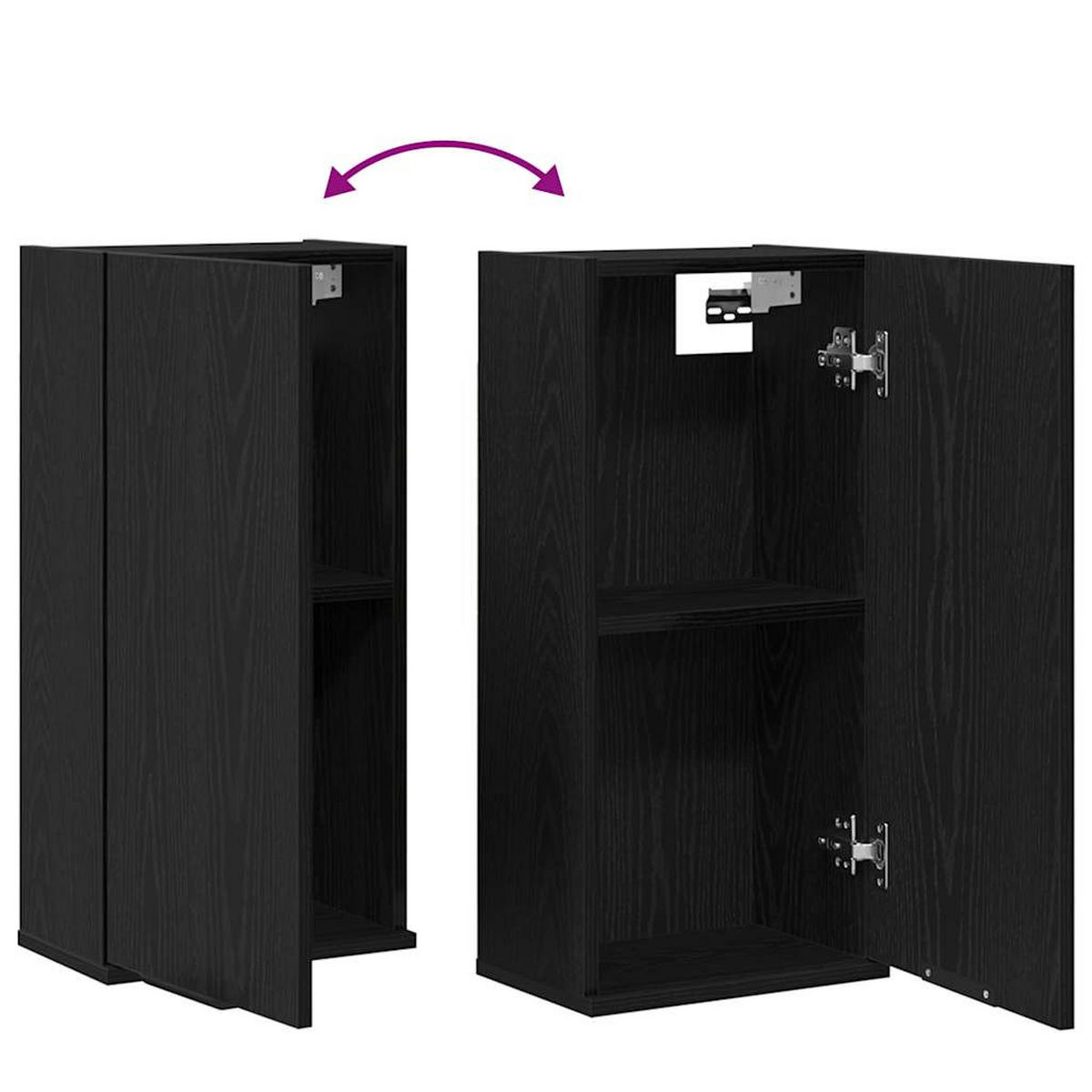 WANDSCHRANK Schwarze Eiche 32/20/67 Cm Holzwerkstoff - Schwarz, Holzwerkstoff (20/67/32cm) - vidaXL