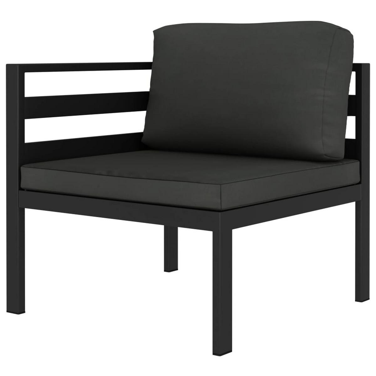 GARTEN-LOUNGE-SET 4Er Set Mit Kissen Aluminium Anthrazit - Anthrazit, Metall - vidaXL