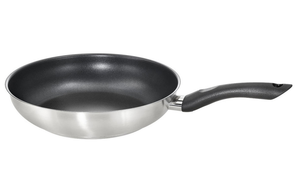 PFANNENSET Alfons, Edelstahl, Induktion, Antihaftbeschichtung, 2-teilig - Edelstahlfarben, Kunststoff/Metall - KOPF