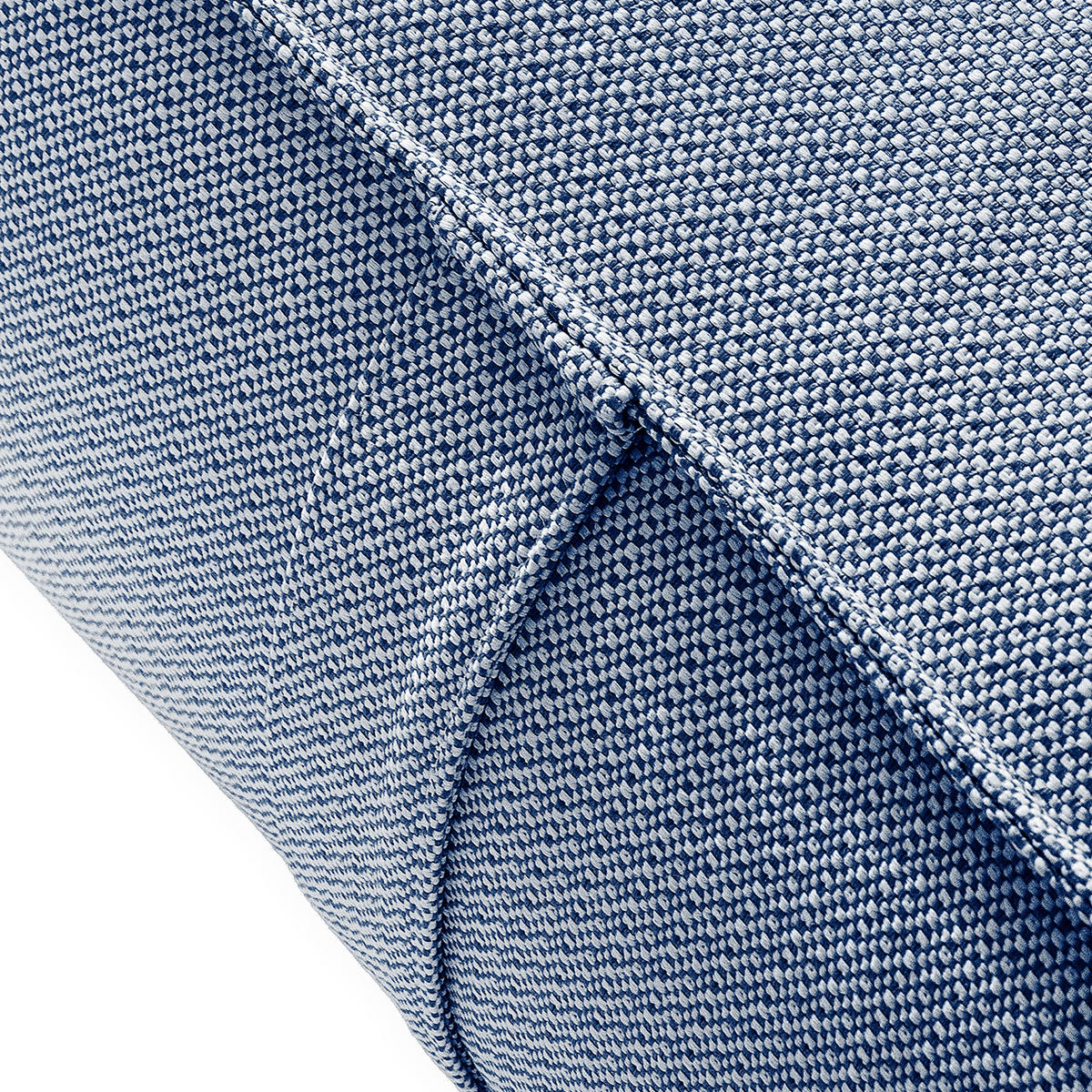 GARTENLOUNGE-HOCKER LOVIA Outdoof Pouf, Marineblau/Weiß - Dunkelblau, Textil (90/41/75cm) - KONSIMO®