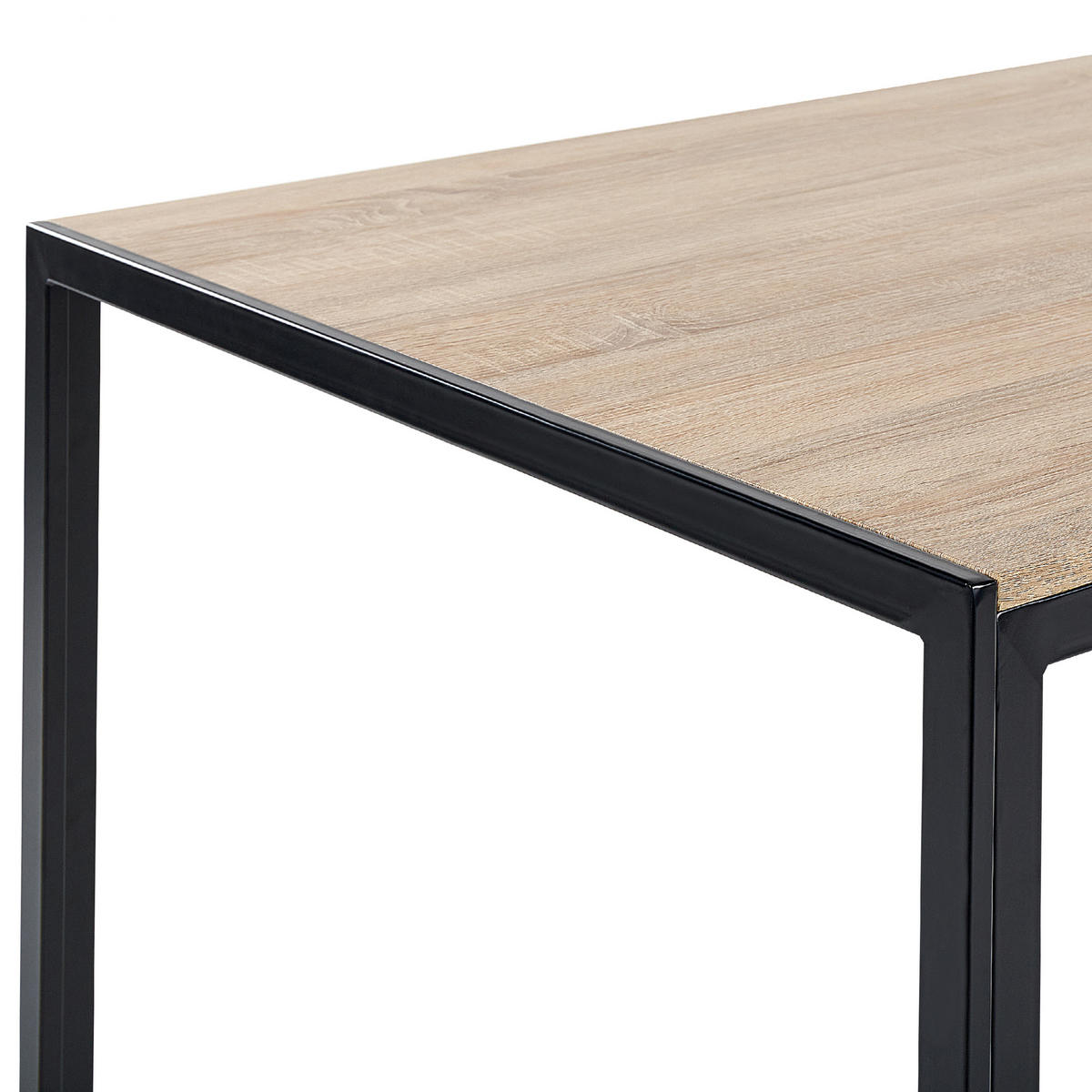 ESSTISCH 120/80/76 cm Hellbraun, Schwarz Rechteckig Newfield - Hellbraun, Holzwerkstoff (120/80/76cm) - Beliani