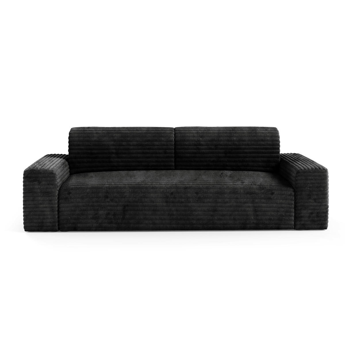 SOFA Fabio 3 Sitzplätze Schwarz - Schwarz, Holz (260/82/102cm) - Petits-meubles
