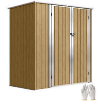 GARTENHAUS 1,37 m² ,Türen mit Riegeln und braunen Griffen,163 x 89 x 163 cm - Braun, Metall (89/163/163cm) - Vallsero