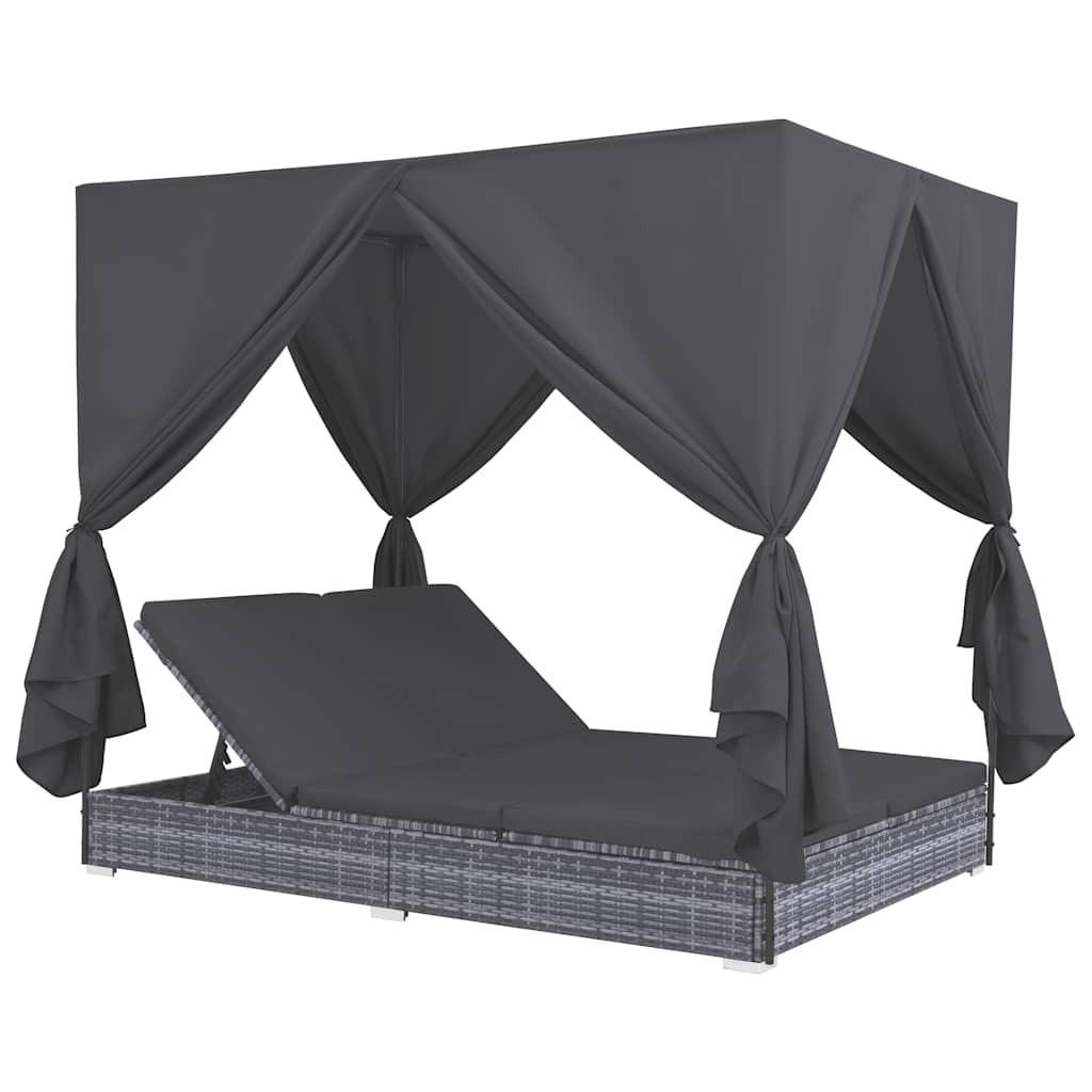 vidaXL Outdoor-Lounge-Bett Dunkelgrau 90x40x200 cm