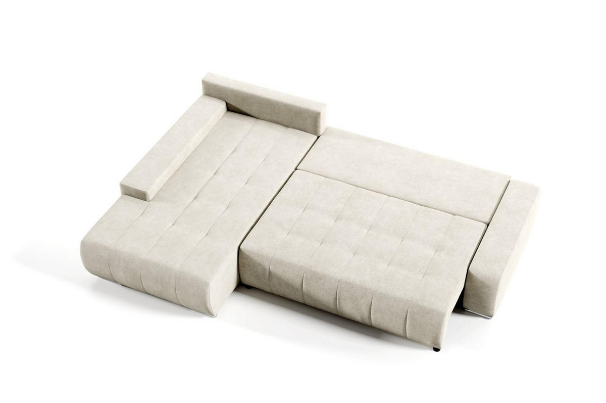 ECKSOFA Vogar In Aston - Silberfarben, Holzwerkstoff/Textil (265/185cm) - Fun Möbel