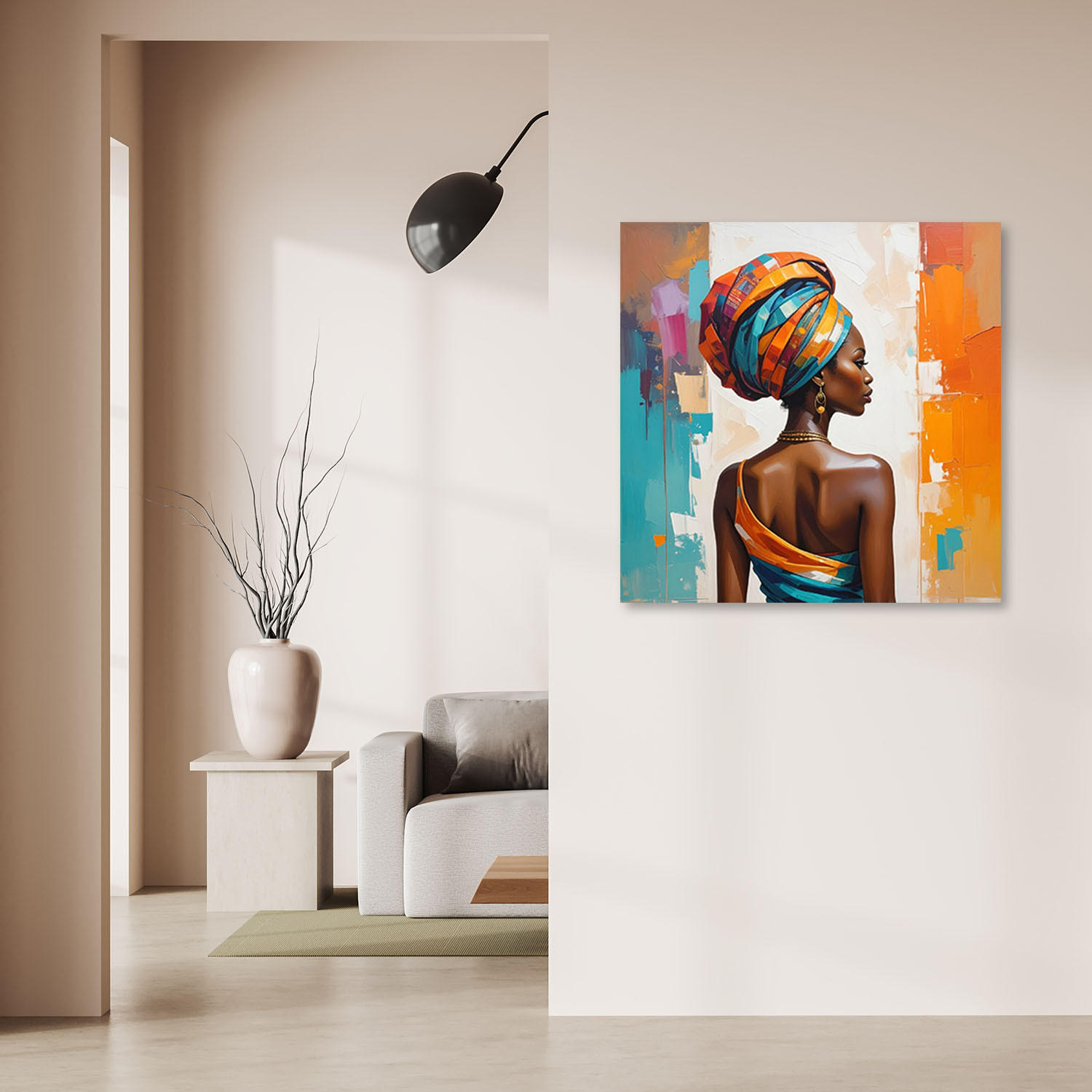 Thumbnail - Feeby Leinwandbild, Mehrfarbig, Textil, Person/Charakter, Quadratisch, 60x60 cm, Bilder und Zubehör, Wandbilder, Leinwan...