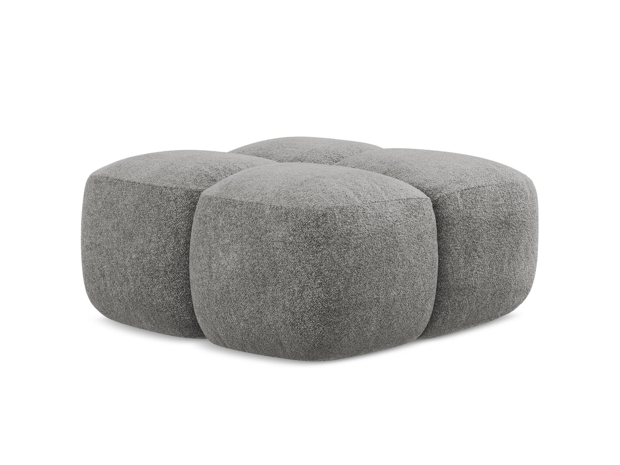 POUF Chenille Stoff Grau - Dunkelgrau/Schwarz, Holzwerkstoff/Kunststoff (90/39/90cm) - Makamii