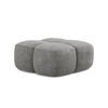 POUF Chenille Stoff Grau - Dunkelgrau/Schwarz, Holzwerkstoff/Kunststoff (90/39/90cm) - Makamii