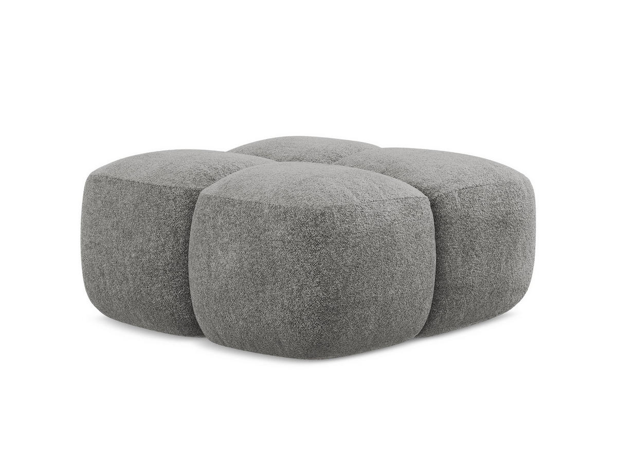 POUF Chenille Stoff Grau - Dunkelgrau/Schwarz, Holzwerkstoff/Kunststoff (90/39/90cm) - Makamii