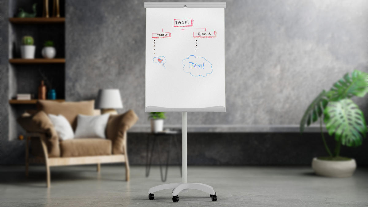 FLIPCHART - Mobil Schreibfläche 100x70cm - Weiß, Metall (100/70/1.2cm) - ALLboards