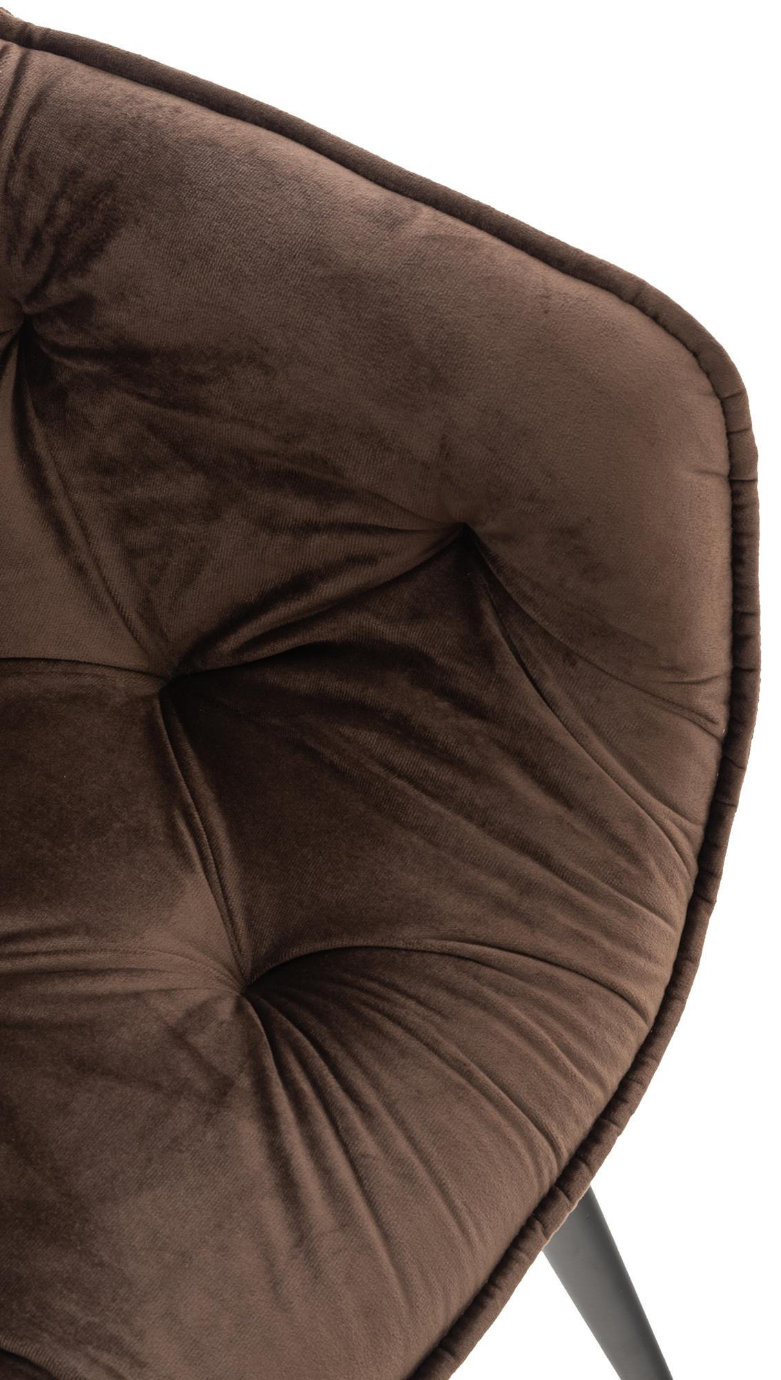 ARMLEHNENSTUHL Samt Braun - Schwarz/Braun, Textil/Metall (58/83/62cm) - CLP