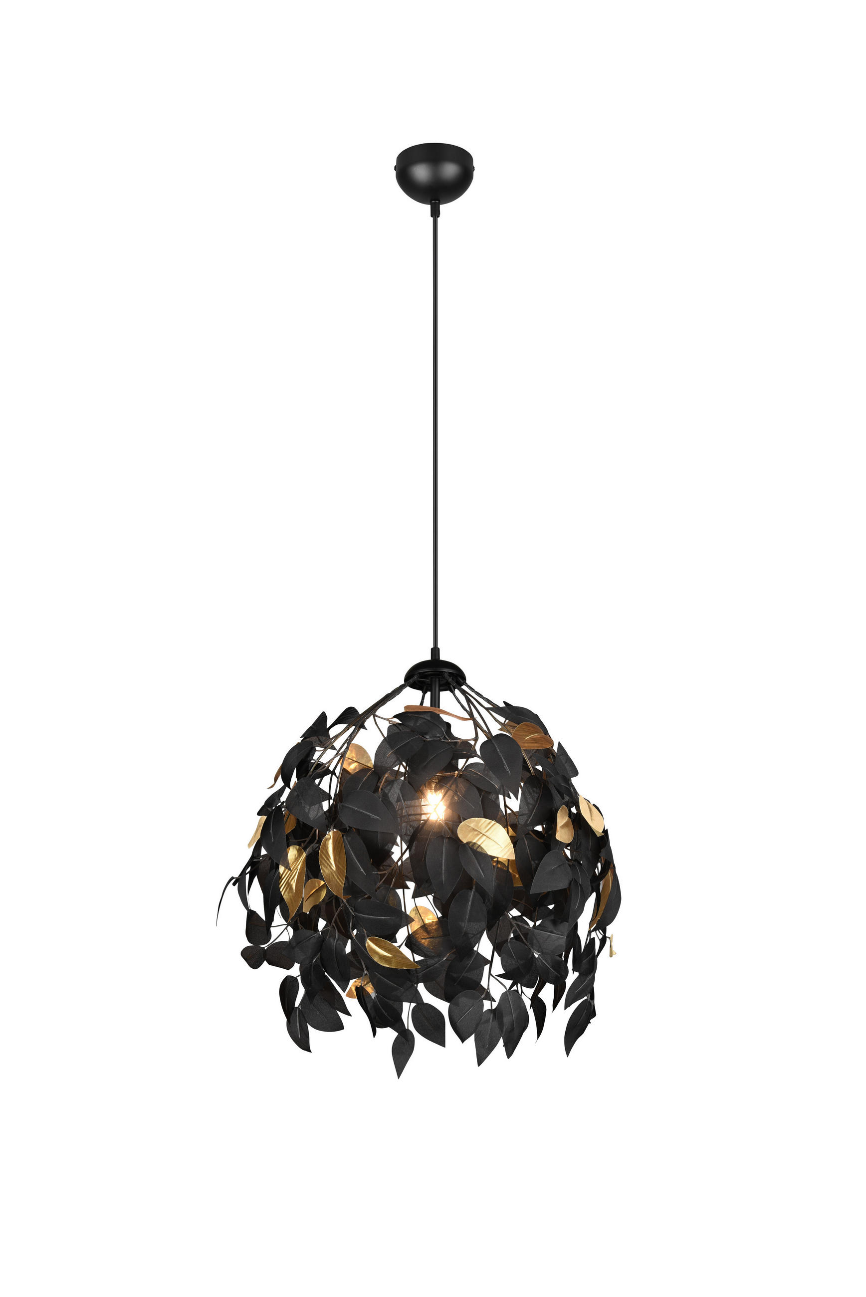 KRONLEUCHTER LEAVY - Schwarz - 38/38/150 cm - Schwarz, Metall (38/38/150cm) - Trio Leuchten