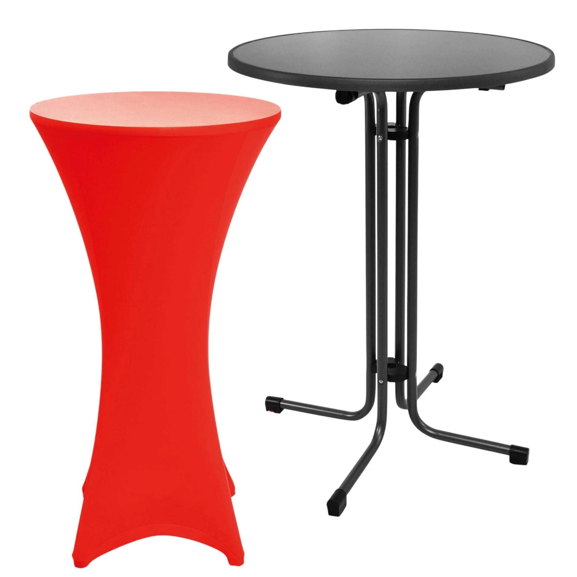 Beautissu Stehtisch Rot 70x110x70 cm
