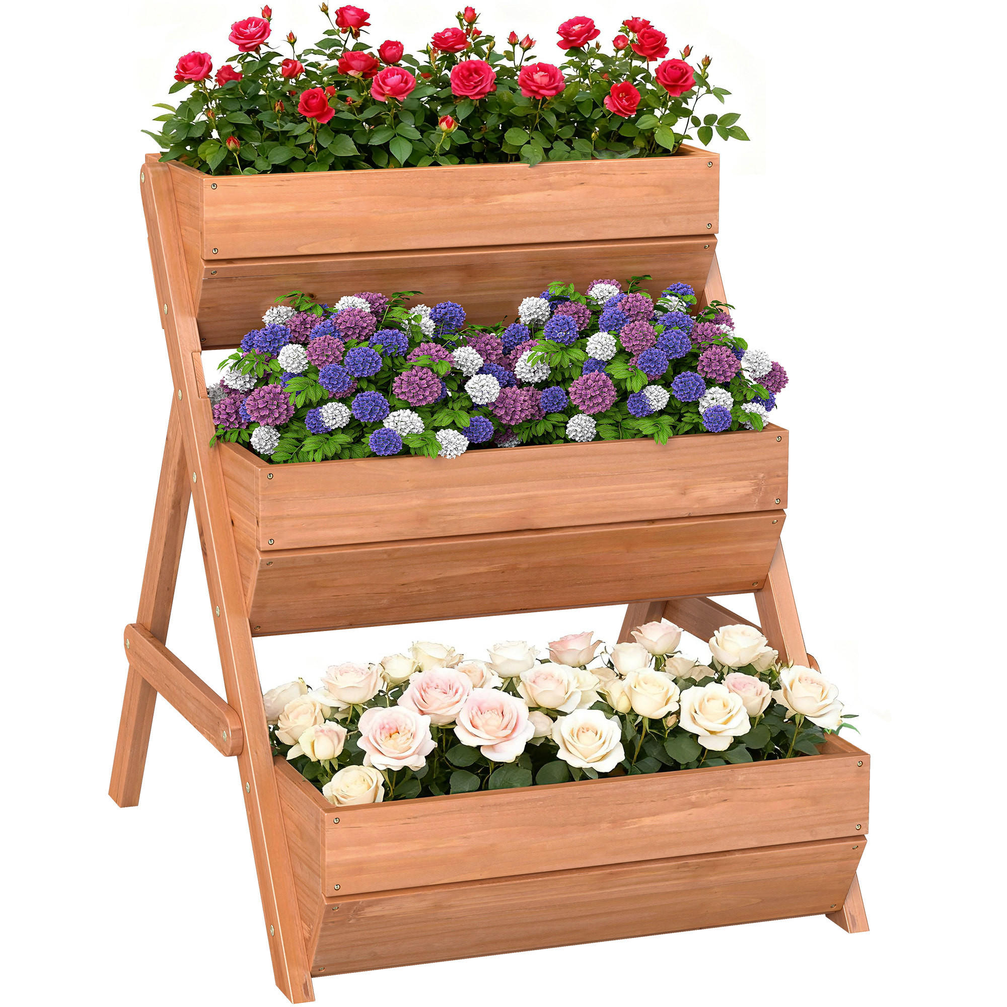 HOCHBEET DE-05360 3 Etagen, Holz Braun - Braun, Holz (75/76/65cm) - ComfortXL