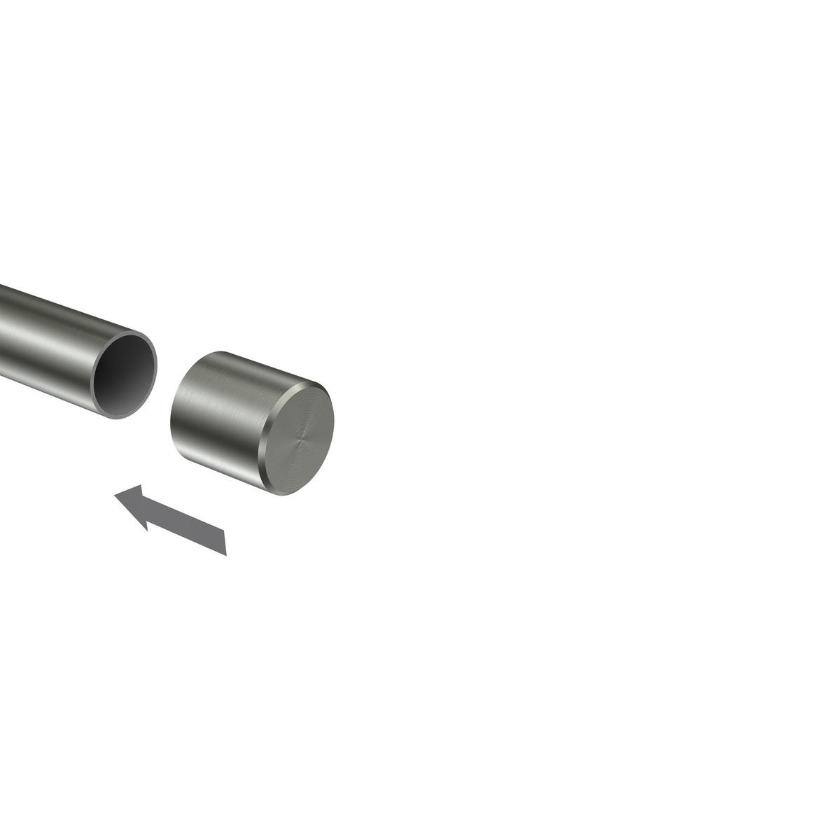 ENDSTÜCKE FÜR GARDINENSTANGEN 20 mm Ø, Santo Edelstahl-Optik, Packung 2 Stück - Edelstahlfarben, Metall (2.5/2.5/2.5cm) - INTERDECO