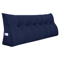 RÜCKENKISSEN für Bett Kord Dunkelblau 180 cm - Dunkelblau, Textil (50/180cm) - Vercart