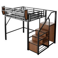 HOCHBETT 140/200 cm DE-32563 mit LED-Lichtleiste Schwarz - Schwarz, Metall (140/200cm) - ComfortXL