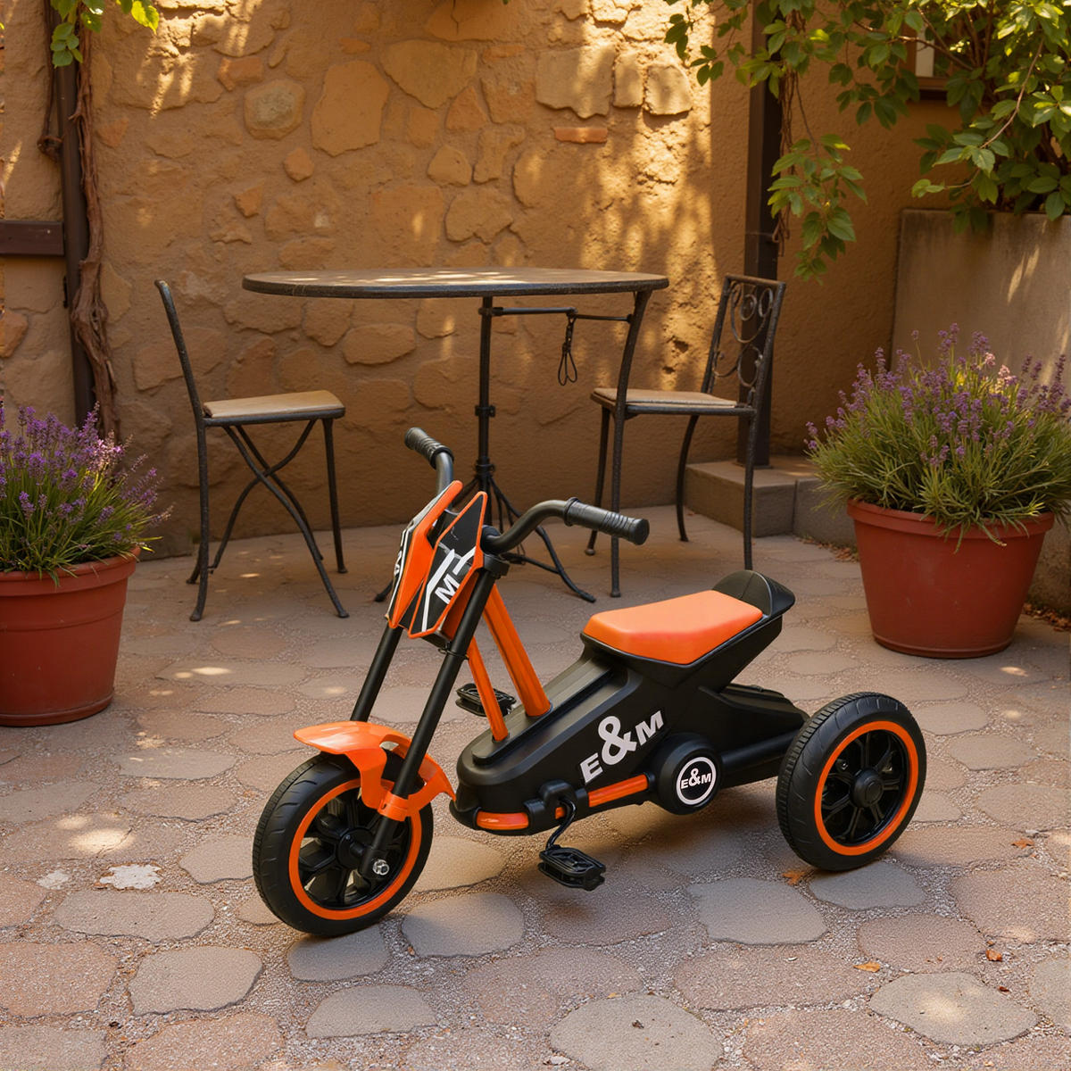 KINDERDREIRAD DE-10852 mit Pedalen für 18-36 Monate Orange - Orange, Metall (79/44/47cm) - ComfortXL