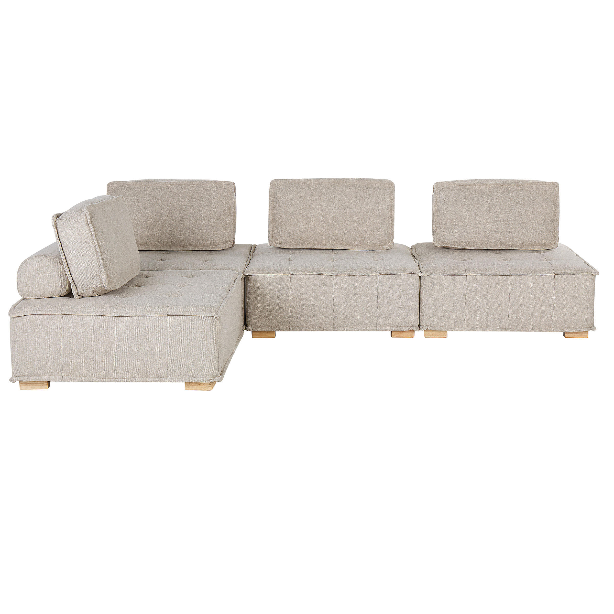 COLȚAR modul cu 4 locuri pe partea dreaptă bej deschis textil Tibro - maro/bej, material textil (300/200cm) - Beliani