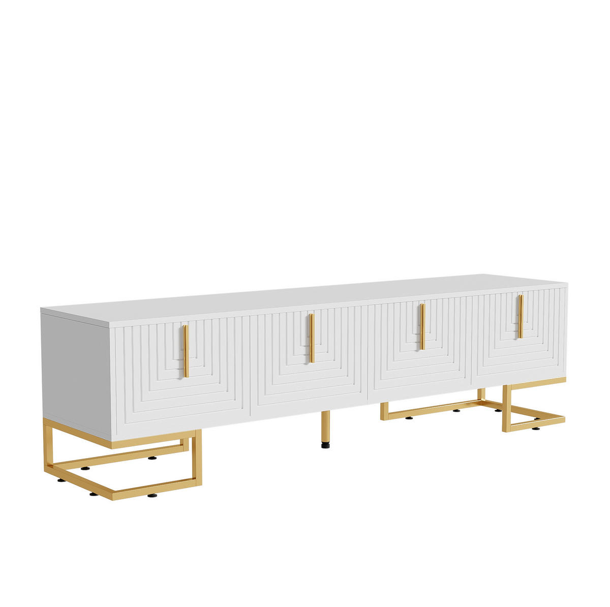 TV-SCHRANK 170 cm Weiß mit 4 Türen und goldfarbenen Beinen - Weiß, Holzwerkstoff (40/45.5/170cm) - Beauniv