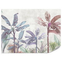 FOTOTAPETE für Schlafzimmer Bunte Bananenblätter Tropen Bäume 500x350 - Beige/Rot, Papier (500/350cm) - Muralo