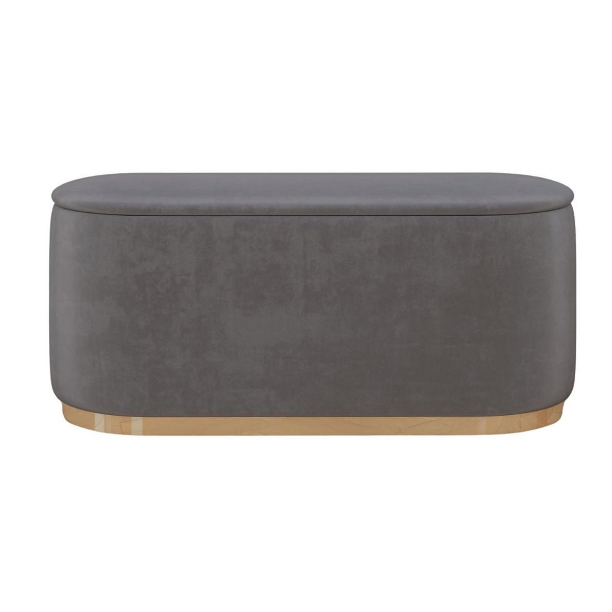 POUF Scarlett mit Stauraum, goldene Basis, 110/47/45 cm, Hellgrau - Goldfarben/Hellgrau, Holzwerkstoff/Textil (110/47/45cm) - Dancan