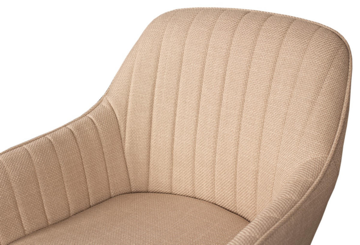 DININGSESSEL Matera - drehbar - beige - Beige/Naturfarben, Holz/Textil (59/84/61cm) - bene living