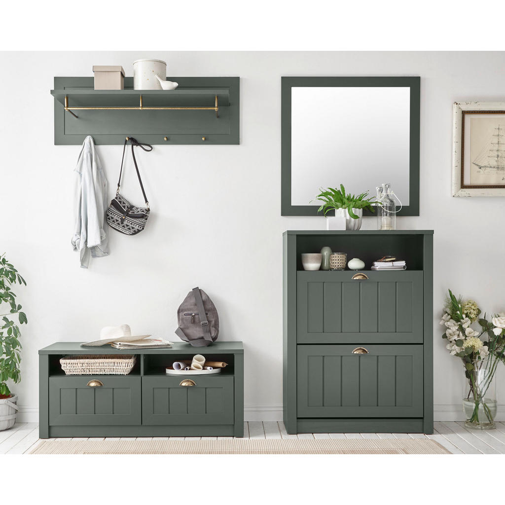 Thumbnail - Furn.Design Garderobenspiegel, Grün, Holzwerkstoff, 82x82x2 cm, FSC 100%, Spiegel, Wandspiegel