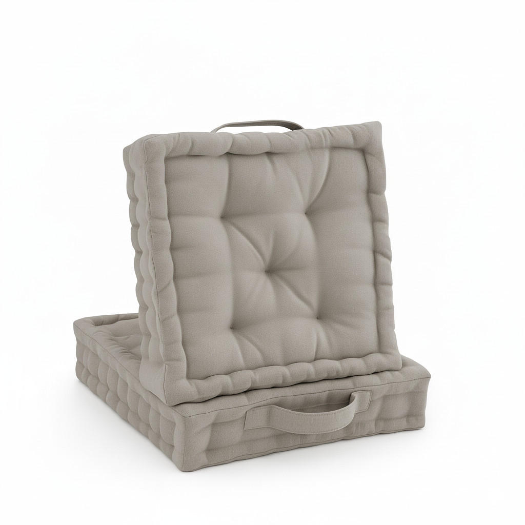 STUHLKISSEN Mila 50x50x10cm Taupe (2tlg) - Taupe, Textil (50/50/10cm) - Beautissu 