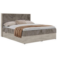 POSTEL BOXSPRING NORDIC 160/200 - Světle hnědá Manšestr - Topper Visco - H4 - černá/světle hnědá, textil/plast (160/200cm) - MKS