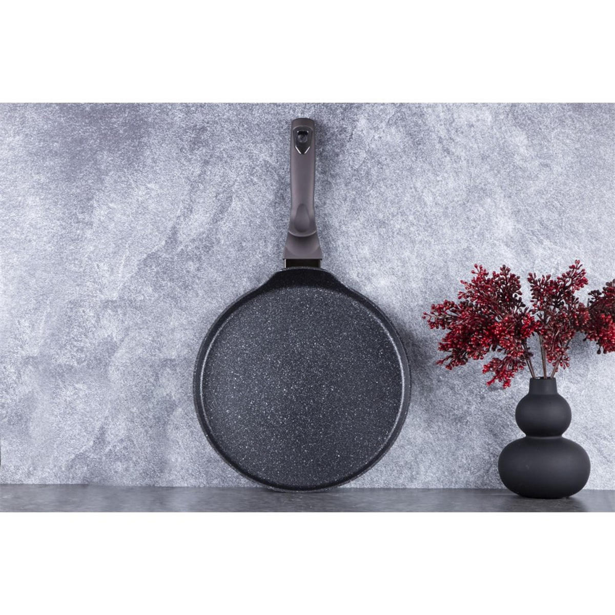 CRÊPEPFANNE Schwarz 28/28/2 cm BH7132 - Schwarz, Kunststoff (28cm) - Berlinger Haus