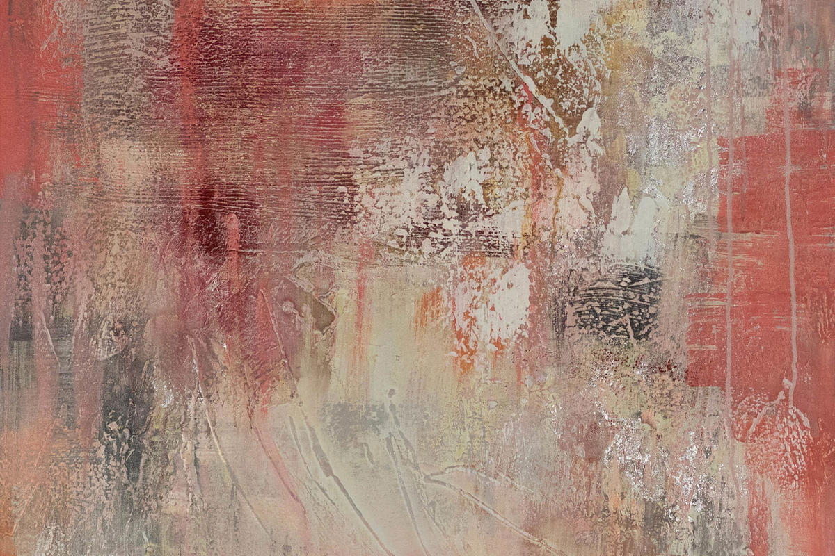 ACRYLBILD HANDGEMALT 80/120 cm - Pink/Rot, Holz/Textil (2.16/120cm) - KUNSTLOFT