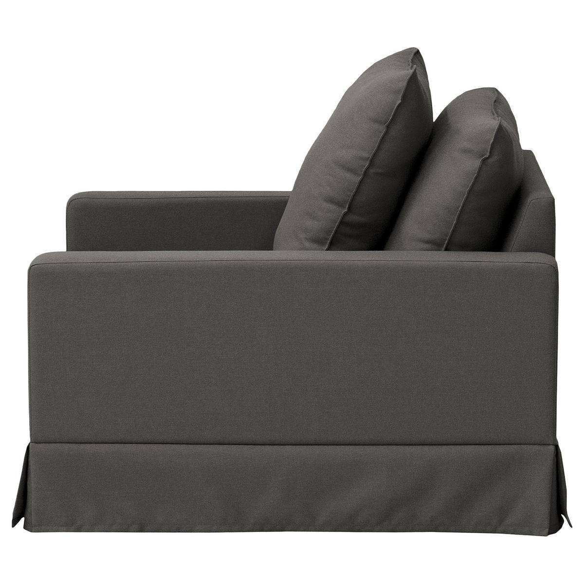 SESSEL mit Husse - Webstoff - Anthrazit/Schwarz, Wellpappe/Kunststoff (95/89/110cm) - home24