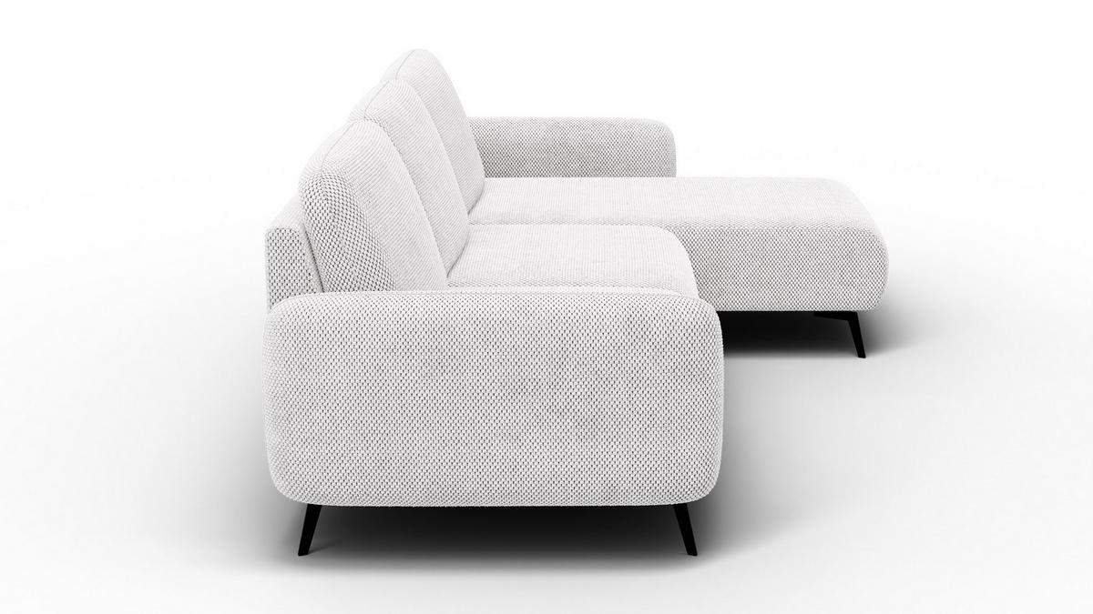 ECKSOFA FEBE 4-Sitzer rechts, creme - Creme/Schwarz, Holz/Textil (264/157cm) - Courtois Laville