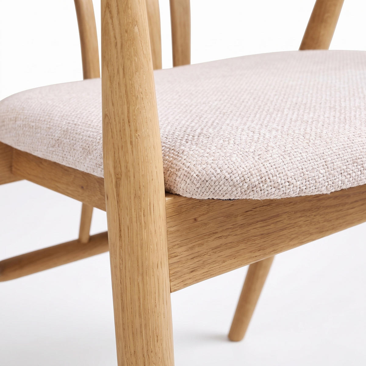 MATSTOL Asti 54 x 57 x 78 cm – ek/sandgrå - Ekfärgad/Grå, Trä/Textil (54/78/57cm) - ebuy24