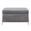 HOCKERBANK Borgo Mit Stauraum, Samt Hell Grau, Metal Gold - Goldfarben/Hellgrau, Holzwerkstoff/Metall (80/46/37cm) - Dancan