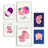 POSTER Set Mit 6 Iss Pink Größe A3 & A4 Weißer Rahmen - Weiß, Papier (29.7/1cm) - Nacnic
