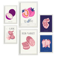 POSTER Set Mit 6 Iss Pink Größe A3 & A4 Weißer Rahmen - Weiß, Papier (29.7/1cm) - Nacnic