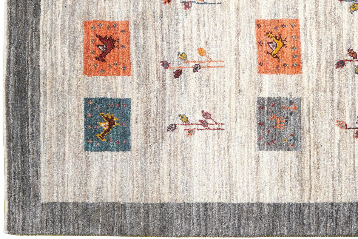TEPPICH Rizbaf Beige 201/149 cm Schurwolle - Beige, Textil (149/201cm) - Looma