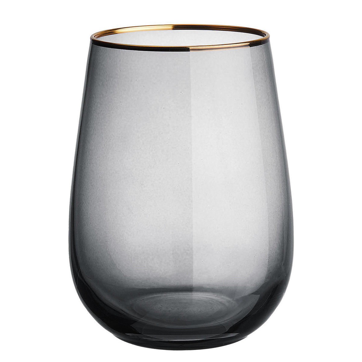 GLAS (6er Set) Touch Of Gold - Dunkelgrau, Glas (0.59L) - BUTLERS